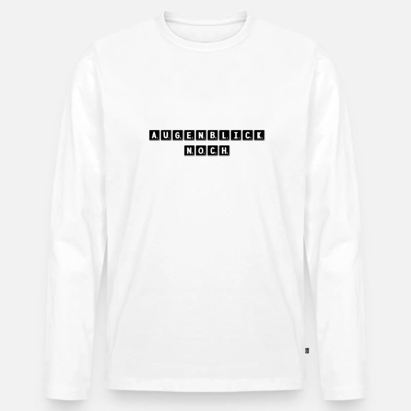 einen Moment noch - Männer Premium Bio Langarmshirt - Weiß