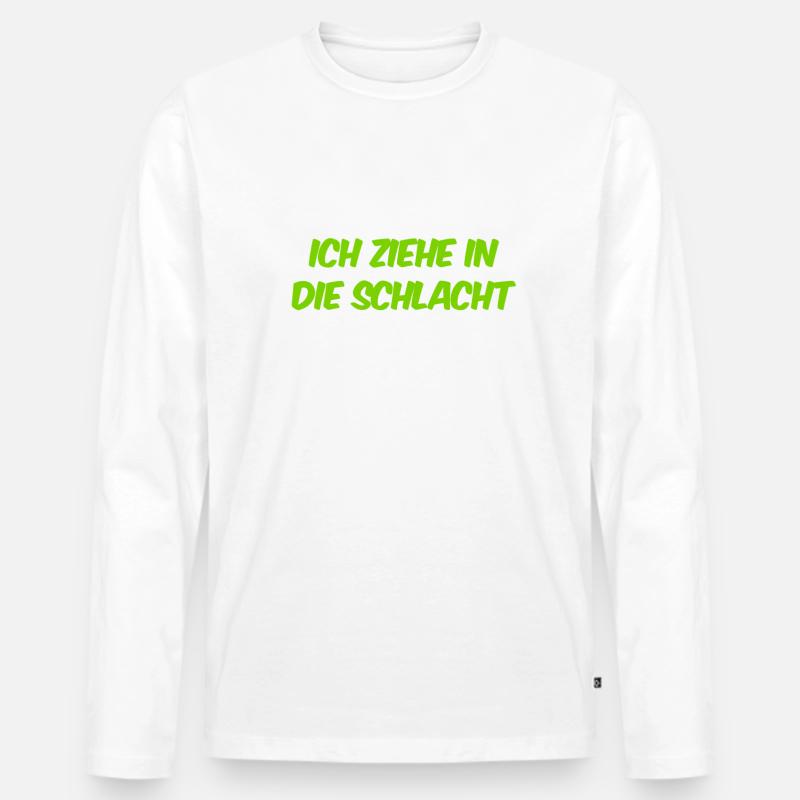 ich bin Kampfbereit - Männer Premium Bio Langarmshirt - Weiß