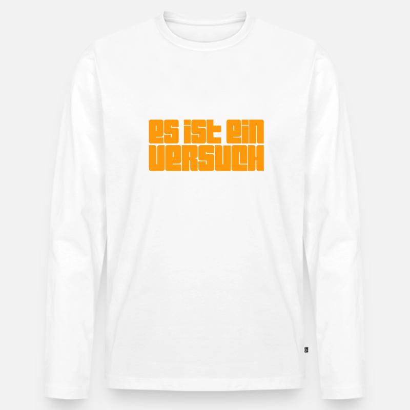 ich versuche mich - Männer Premium Bio Langarmshirt - Weiß