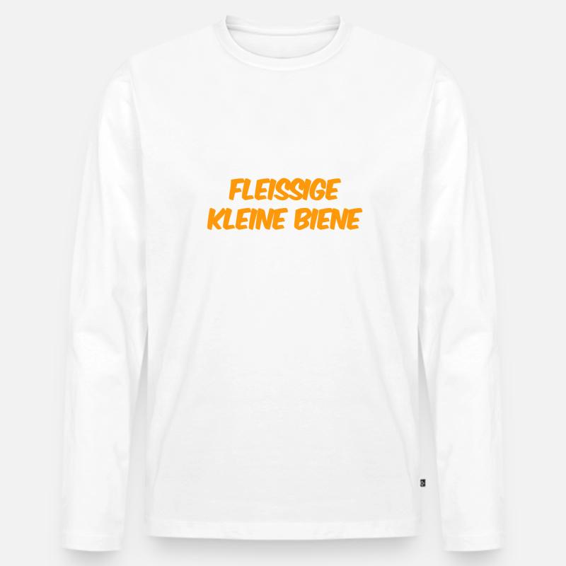 ich bin so emsig - Männer Premium Bio Langarmshirt - Weiß