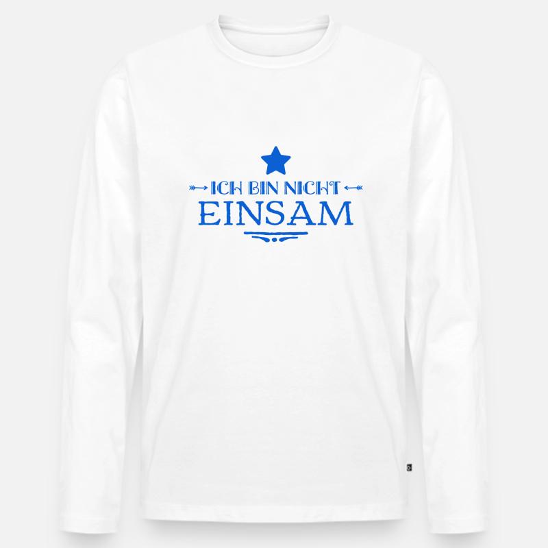 nicht einsam - Männer Premium Bio Langarmshirt - Weiß