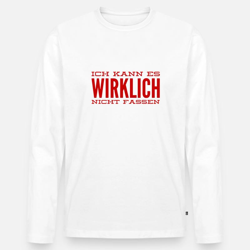 ich bin schockiert - Männer Premium Bio Langarmshirt - Weiß