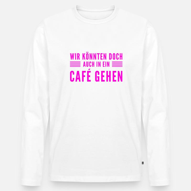 ich möchte dich besser kennenlernen - Männer Premium Bio Langarmshirt - Weiß