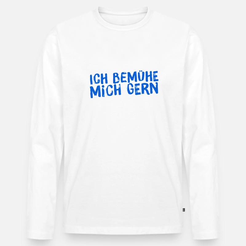 das mache ich gerne - Männer Premium Bio Langarmshirt - Weiß