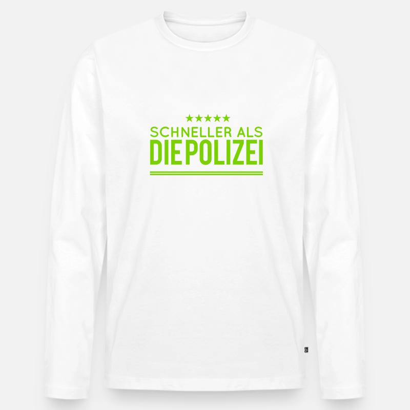 die Polizei abhängen - Männer Premium Bio Langarmshirt - Weiß