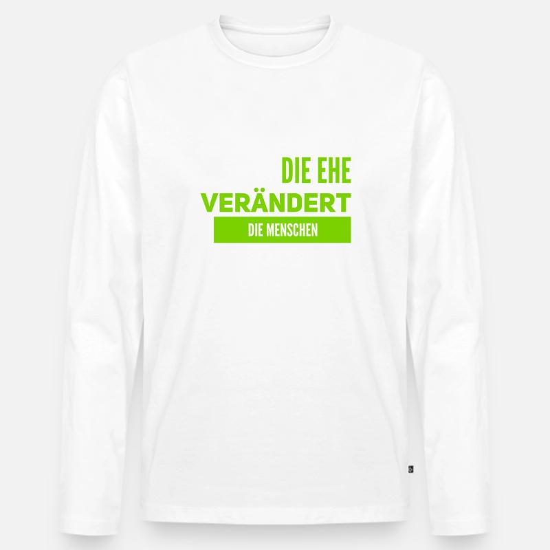 Veränderung durch Ehe - Männer Premium Bio Langarmshirt - Weiß