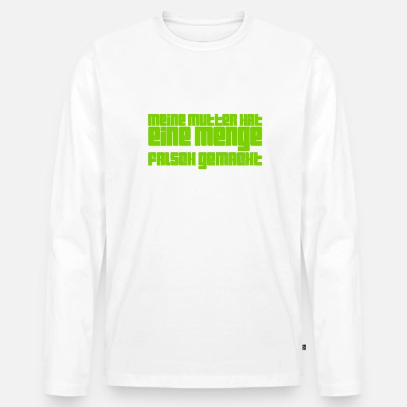 meine Mutter hat Fehler gemacht - Männer Premium Bio Langarmshirt - Weiß
