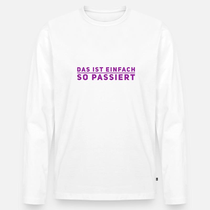 das war nicht mein Plan - Männer Premium Bio Langarmshirt - Weiß