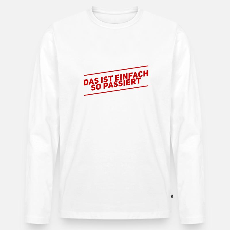 das passiert - Männer Premium Bio Langarmshirt - Weiß