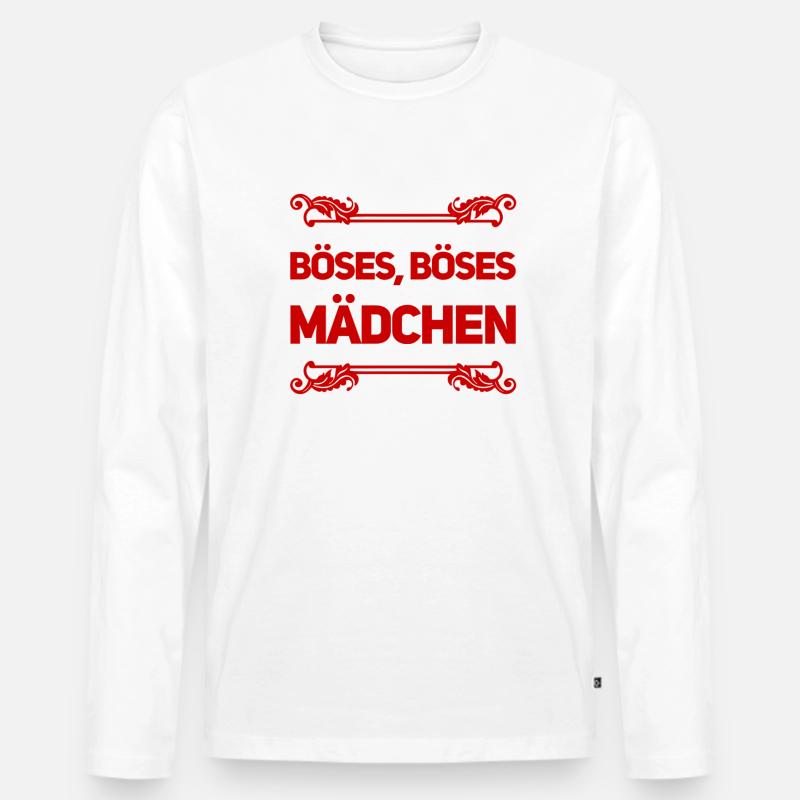 gemeines Mädchen - Männer Premium Bio Langarmshirt - Weiß