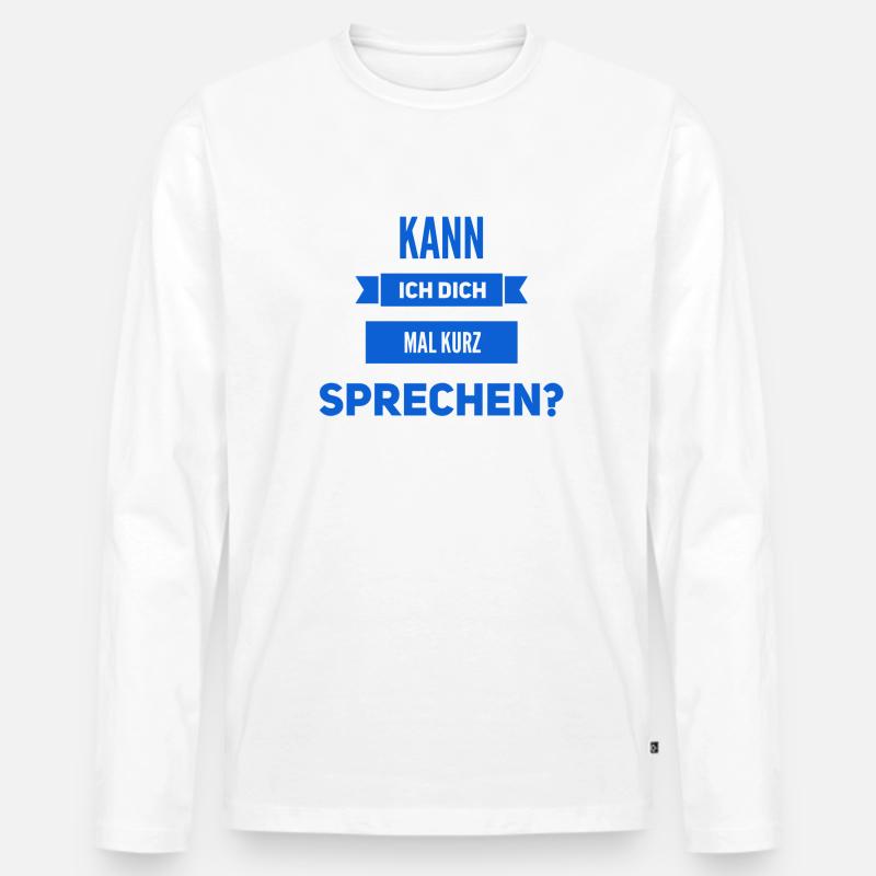ich möchte sprechen - Männer Premium Bio Langarmshirt - Weiß