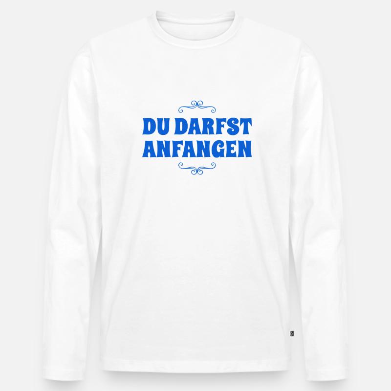 du beginnst - Männer Premium Bio Langarmshirt - Weiß