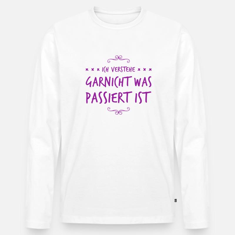 unverständlich - Männer Premium Bio Langarmshirt - Weiß