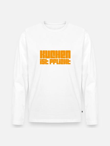 ich liebe Kuchen - Männer Premium Bio Langarmshirt - Weiß