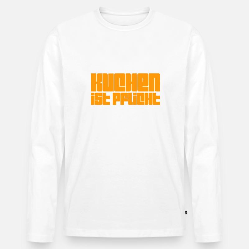 ich liebe Kuchen - Männer Premium Bio Langarmshirt - Weiß