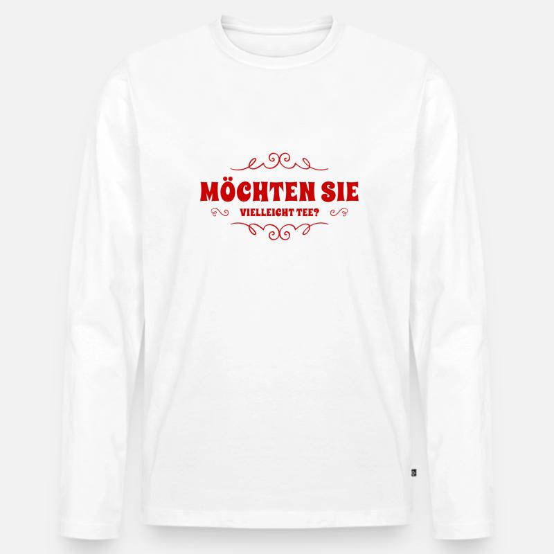 magst du Tee? - Männer Premium Bio Langarmshirt - Weiß
