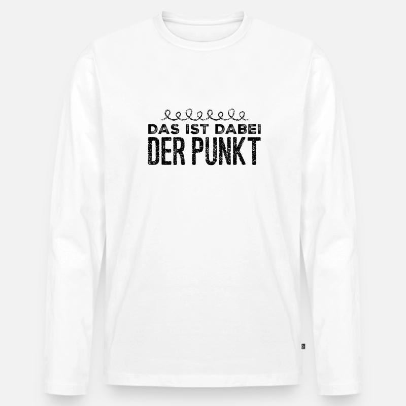 ich mache einen Punkt - Männer Premium Bio Langarmshirt - Weiß