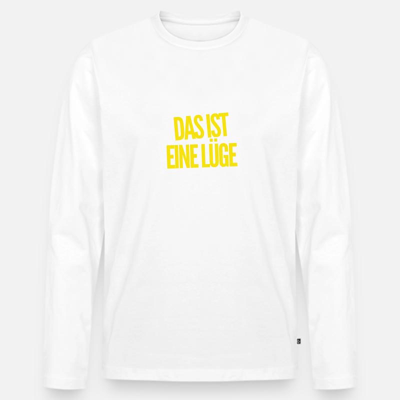 das ist eine Lüge - Männer Premium Bio Langarmshirt - Weiß
