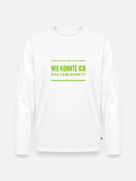 ich bin vergesslich - Männer Premium Bio Langarmshirt - Weiß