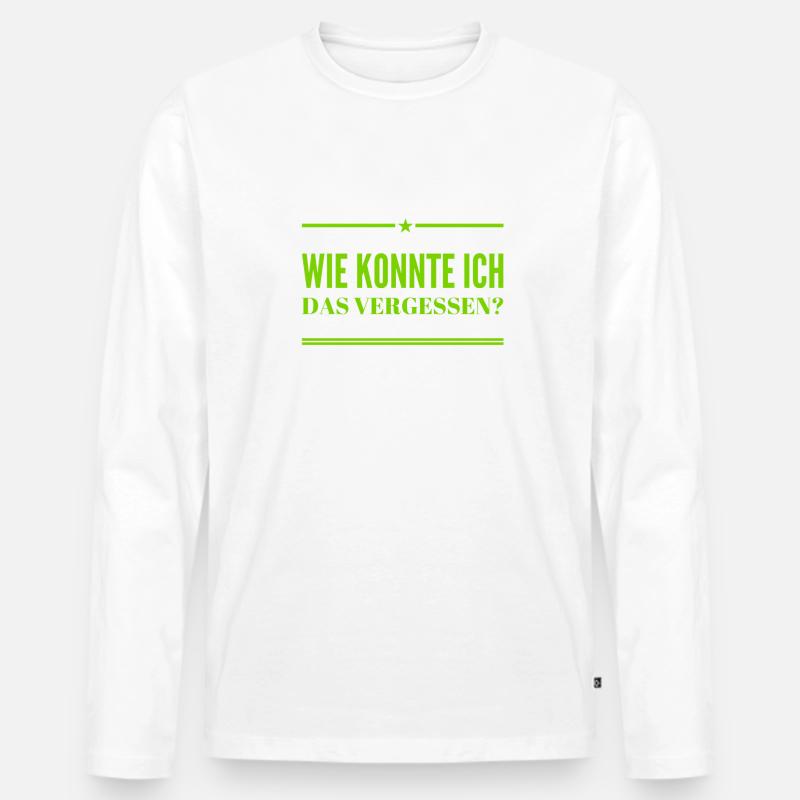 ich bin vergesslich - Männer Premium Bio Langarmshirt - Weiß