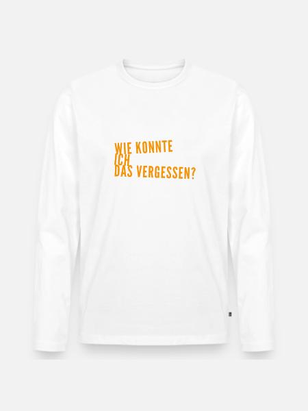 ich bin verwirrt - Männer Premium Bio Langarmshirt - Weiß