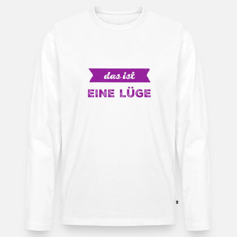 Lügen sind blöd - Männer Premium Bio Langarmshirt - Weiß