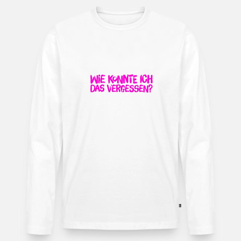 ich bin so vergesslich - Männer Premium Bio Langarmshirt - Weiß