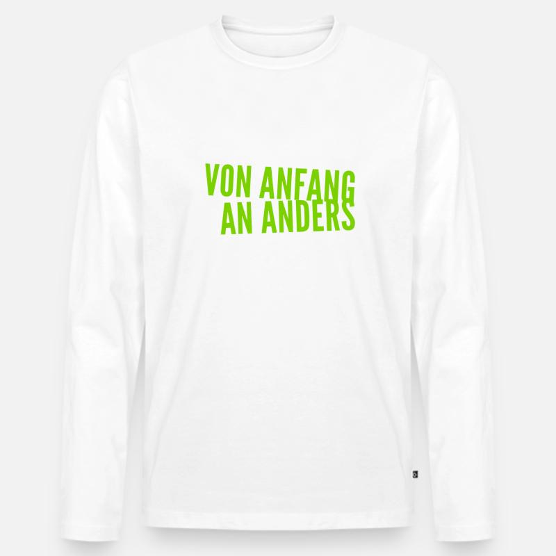 ich bin anders - Männer Premium Bio Langarmshirt - Weiß