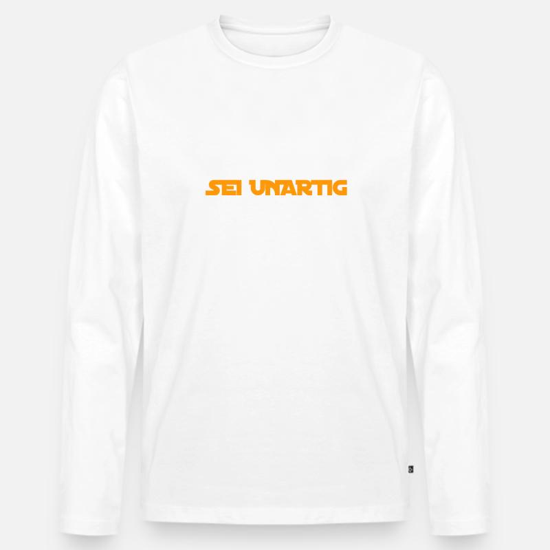 sei eigensinnig - Männer Premium Bio Langarmshirt - Weiß