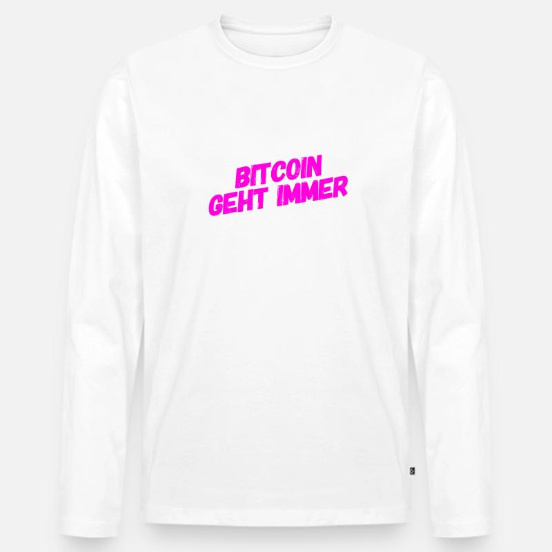 Bitcoin geht immer - Männer Premium Bio Langarmshirt - Weiß