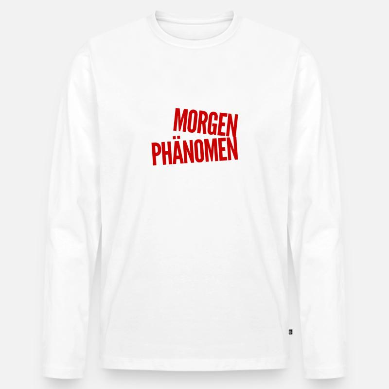 ich stehe früh auf - Männer Premium Bio Langarmshirt - Weiß