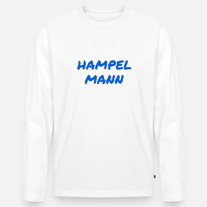 ich mache den Hampelmann - Männer Premium Bio Langarmshirt - Weiß