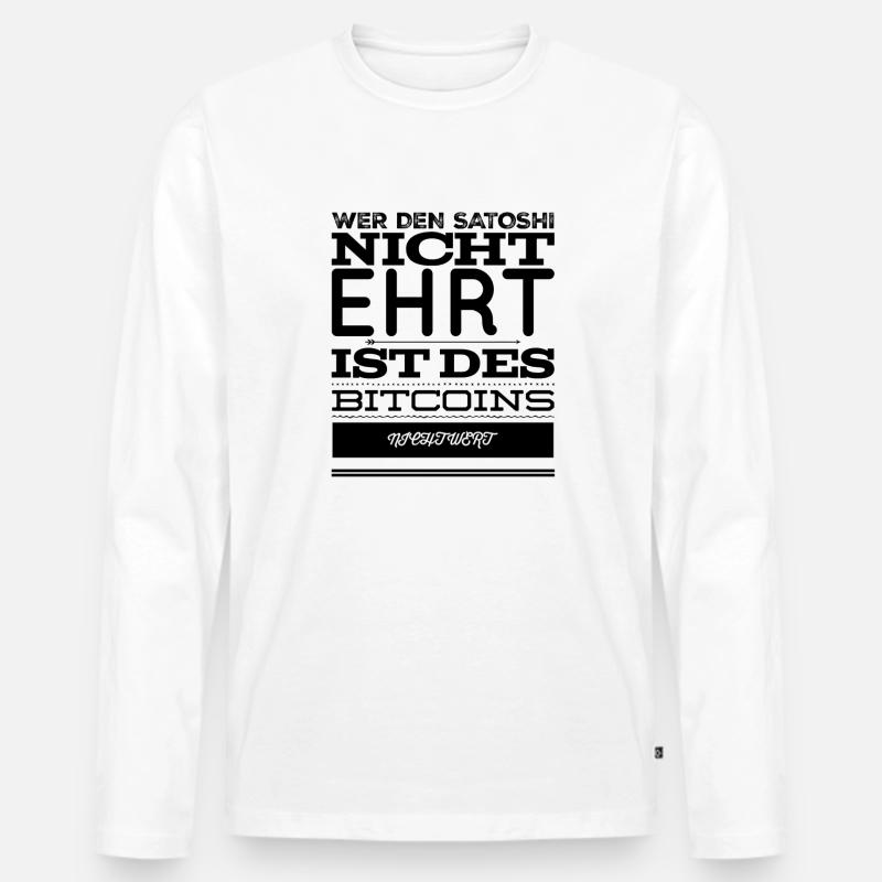 bist du es wert? - Männer Premium Bio Langarmshirt - Weiß