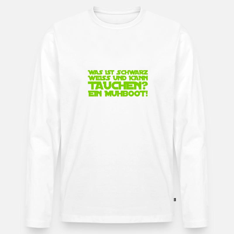 Flachwitze sind super - Männer Premium Bio Langarmshirt - Weiß