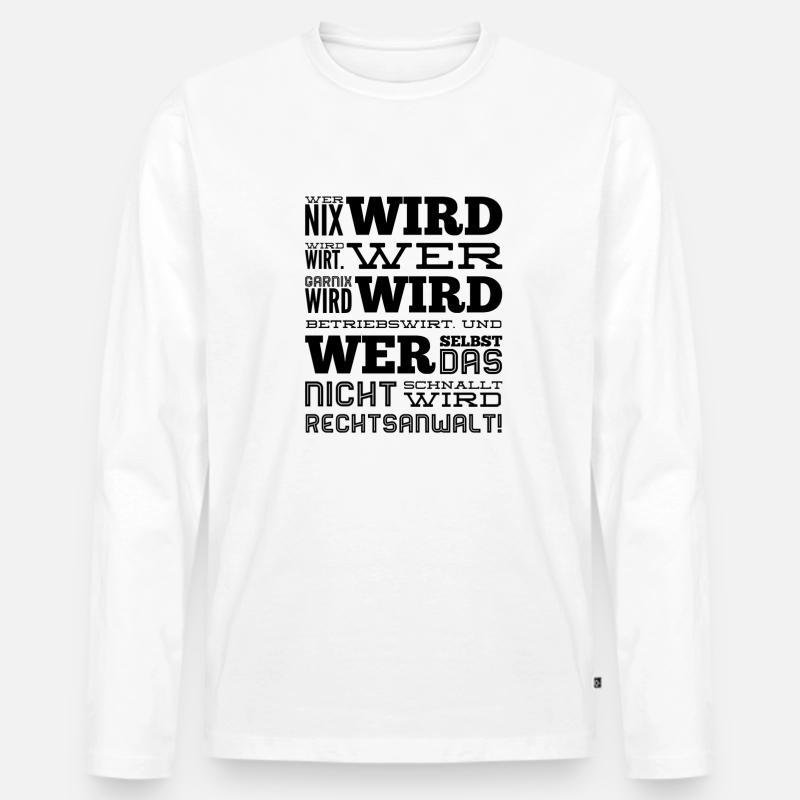 jeder wird etwas - Männer Premium Bio Langarmshirt - Weiß