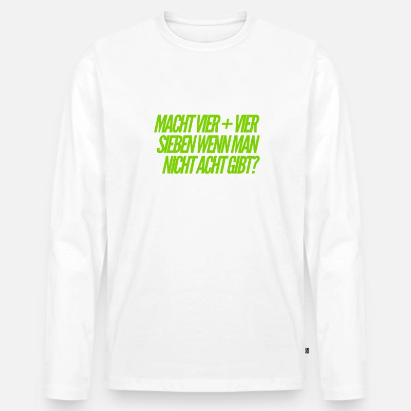 8 oder 7 - Männer Premium Bio Langarmshirt - Weiß