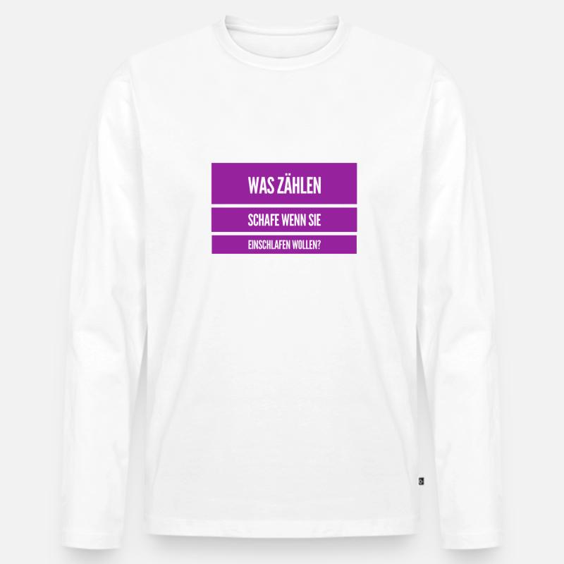Probleme beim einschlafen - Männer Premium Bio Langarmshirt - Weiß
