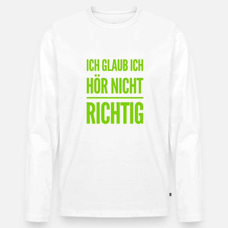 Hä? - Männer Premium Bio Langarmshirt - Weiß