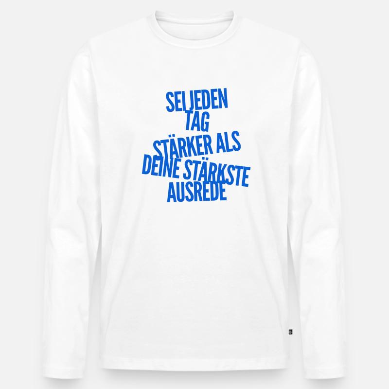 sei stark - Männer Premium Bio Langarmshirt - Weiß