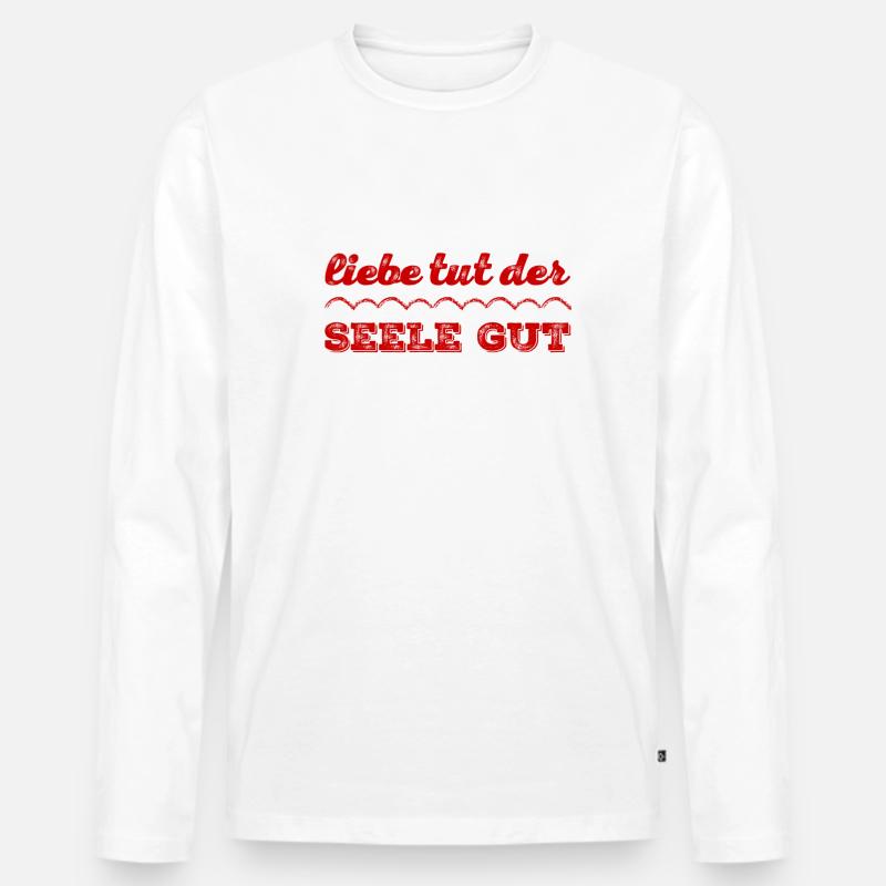 die Seele will Liebe - Männer Premium Bio Langarmshirt - Weiß