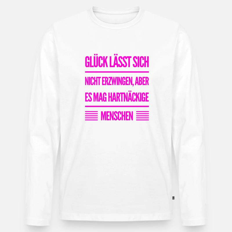 ich bin hartnäckig - Männer Premium Bio Langarmshirt - Weiß