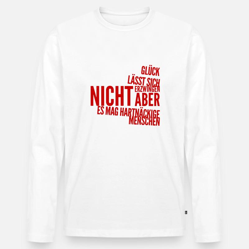 ich gebe nicht auf - Männer Premium Bio Langarmshirt - Weiß