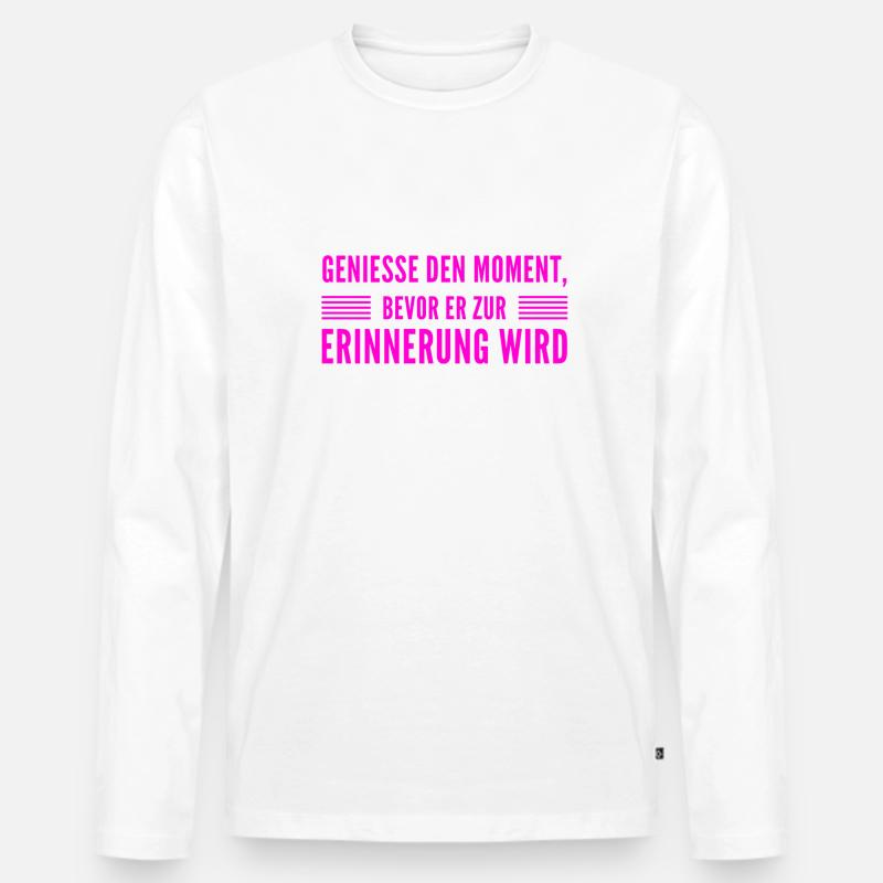 ich bin ein Genießer - Männer Premium Bio Langarmshirt - Weiß
