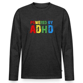 ADHD - Men's Premium Organic Long Sleeve Shirt - heather anthracite - Front - Nico (187cm)