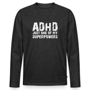 ADHD - Men's Premium Organic Long Sleeve Shirt - heather anthracite - Front - Nico (187cm)
