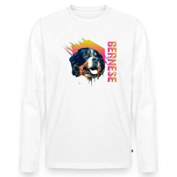 Chien de montagne bernois - T-shirt manches longues Premium bio Homme - blanc - Devant - Nico (187cm)