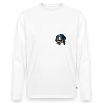 Chien de montagne bernois - T-shirt manches longues Premium bio Homme - blanc - Devant - Nico (187cm)