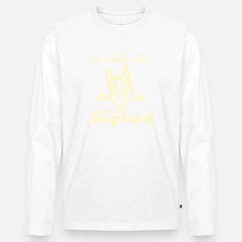 Deutscher Schäferhund - Männer Premium Bio Langarmshirt - Weiß