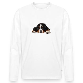 Bouvier bernois - T-shirt manches longues Premium bio Homme - blanc - Devant - Nico (187cm)