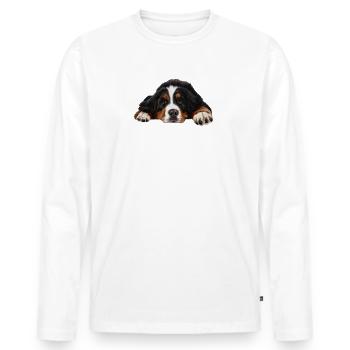 Bouvier bernois - T-shirt manches longues Premium bio Homme - blanc - Devant - Nico (187cm)